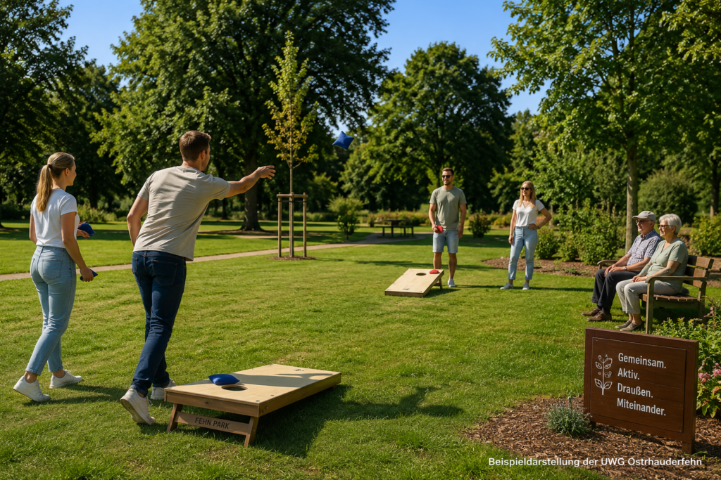 Parkanlage in Ostrhauderfehn - Cornhohle spielen